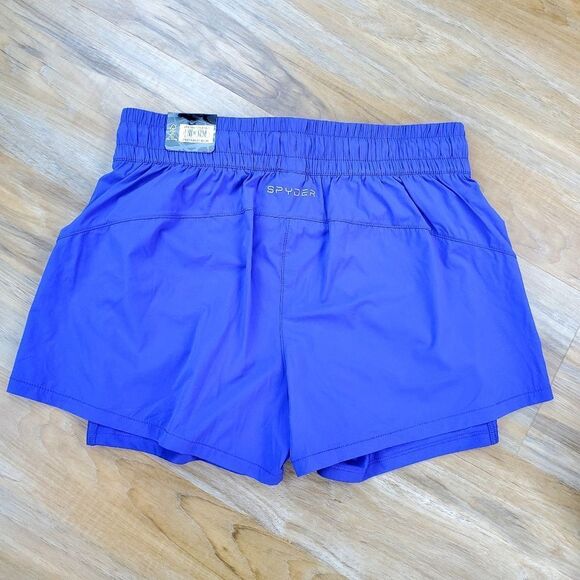 ☔️🔸️NWT Spyder Athletic Blue Lined Shorts Small - Picture 4 of 12